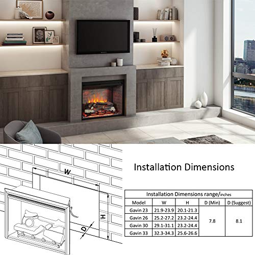 Electric Fireplace Insert with Heater