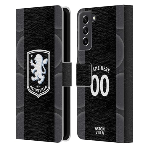 Cadeau idéal fan Aston Villa FC étui portefeuille en cuir pour Samsung Galaxy S21 FE 5G maillot