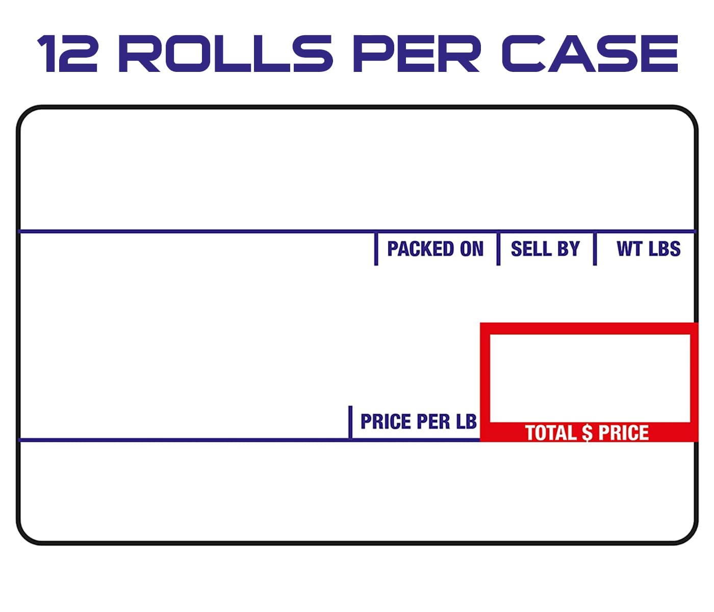 CEPRICO - CAS 8010 LST-Printing Scale Label, Guaranteed Quality for Your CAS 8010 Scale Labels, 58x40 mm UPC with 12 Rolls Per Case, CAS lp-1000 Scale Labels, 700 Labels per Roll
