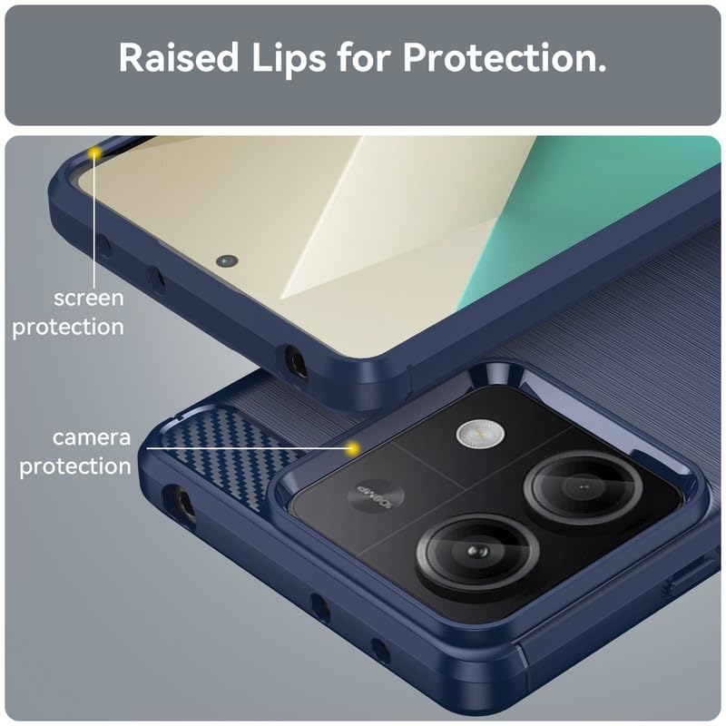 Image of Hybrid Carbon Fiber Back Case for Poco X6 Neo (Blue)