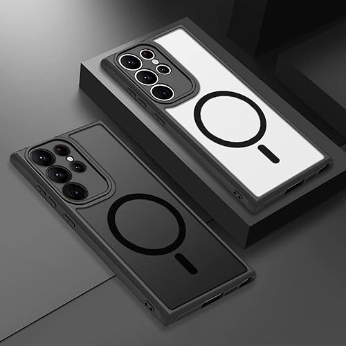 Miniatura 2 de Funda magnética antihuellas para Samsung Galaxy S23 Ultra, protección completa de la cámara, compatible con accesorios MagSafe, cubierta trasera