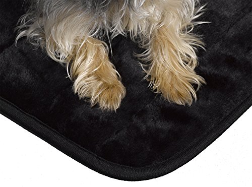 Midwest Homes For Pets Quiet Time Pet Bed Deluxe Black Fur Pet Mat 21' X 14' #TOP1