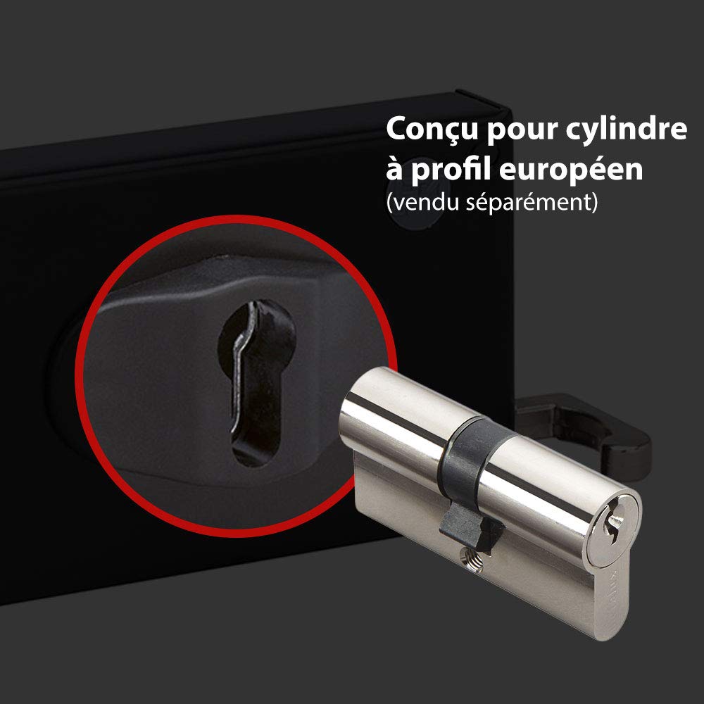 METALUX ND10 9770 Tirage Droite - Serrure en Applique Universelle Horizontale Axe Réglable de 52 à 70 mm