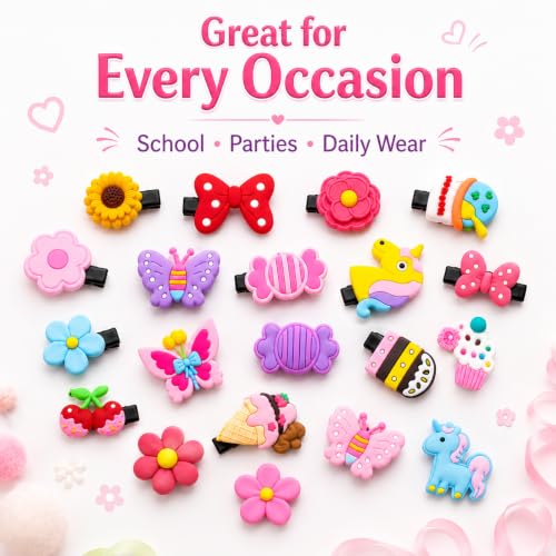 Image of 30 Pcs Hair Accessories for Kids Girls | Cute Baby Hair Clips Set in Mixed Designs & Colours | Hair Clips for Baby Girls | Kids Hair Clips for Girls Daily Wear | Mixed Designs
