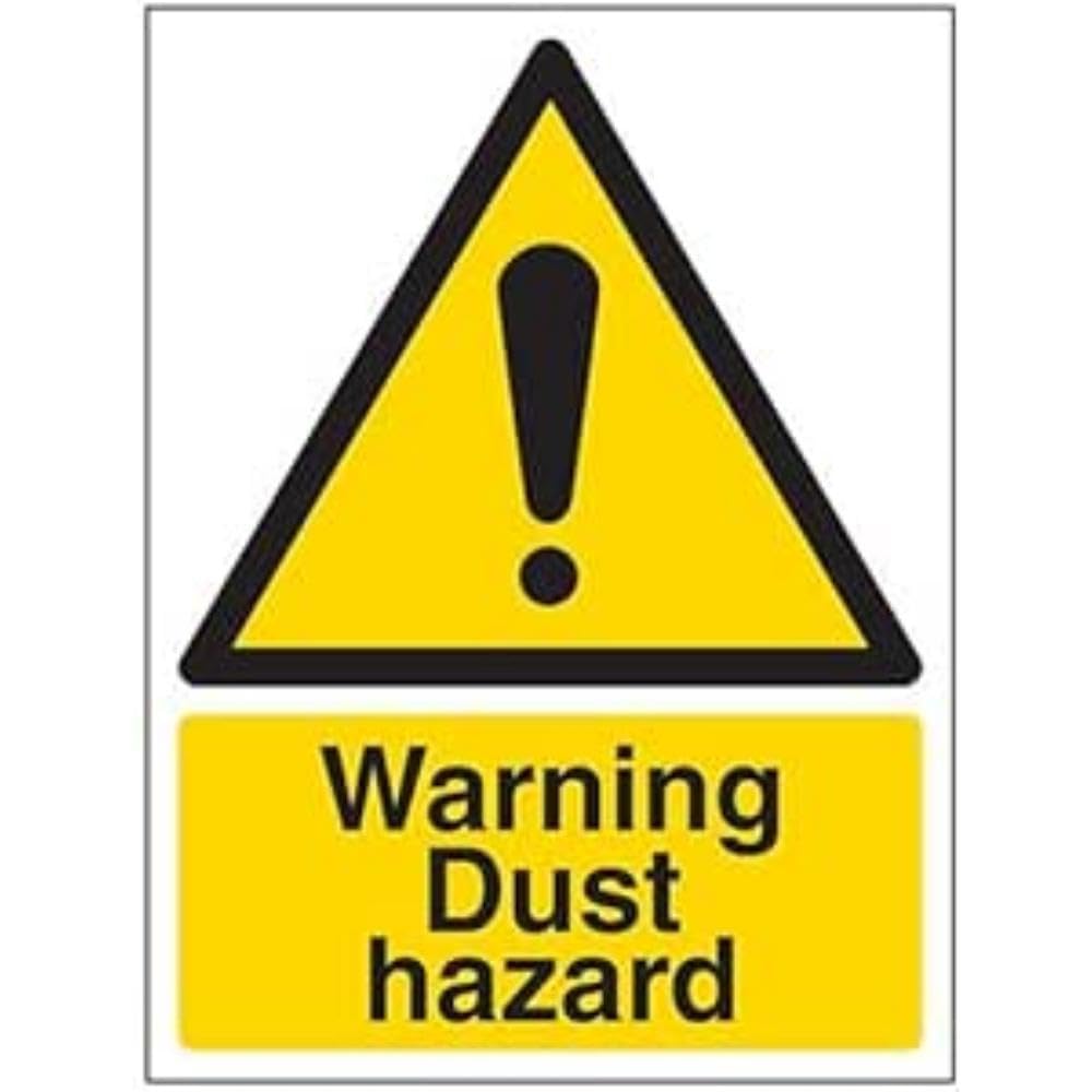 Vsafety Warnschild „Achtung Staub“ – 150x200 Mm, Selbstklebend, Schwarz/gelb Nach EN ISO 7010
