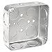 10 Pcs, 4 Square Junction Box, Drawn, 1-1/2 In. Deep, (8) 3/4 In. Side Knockouts, Zinc Plated Steel for Lighting Fixtures, Switches, Receptacles Or Outlet Devices