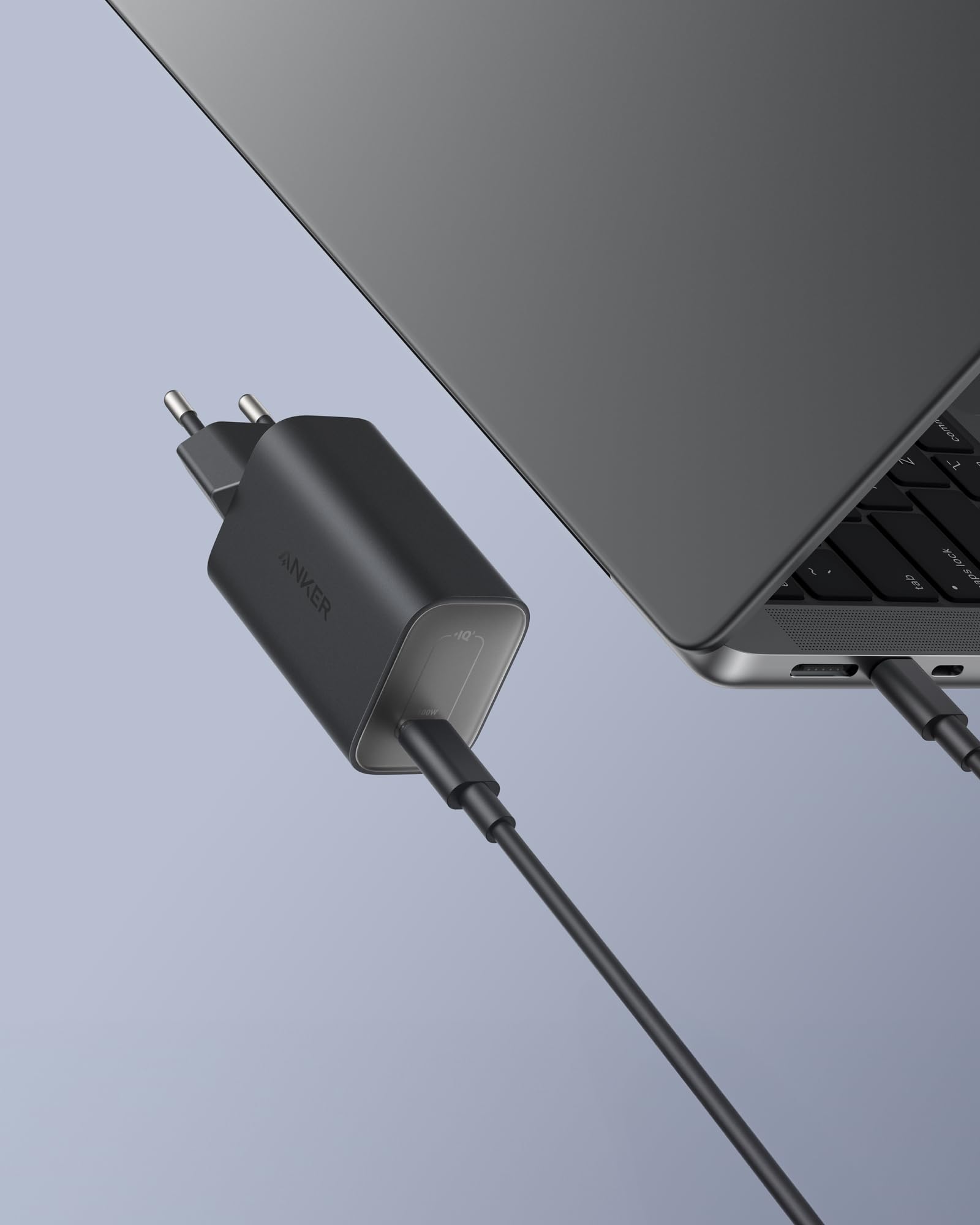 Anker Nano Ładowarka 100 W, Ładowarka 100 W do MacBooka, Zasilacz do MacBooka, iPada, iPhone’a 17/16, Galaxy oraz wszystkich urządzeń USB‑C, w zestawie kabel USB‑C 1,8 m (czarny)