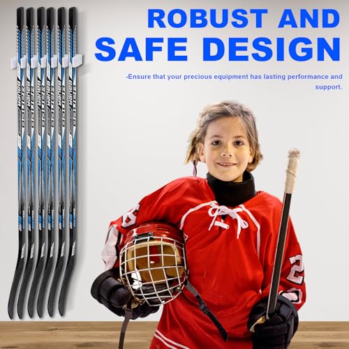 image for Yousoontic Hockey Stick Holder Wall Mount, 1-6 Stick Capacity, Ice and