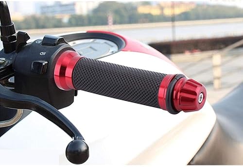 Miniatura 3 de Agarraderas universales para manillar de motocicleta CNC de goma de aluminio para mango de bicicleta de 7/8 pulgadas (rojo)