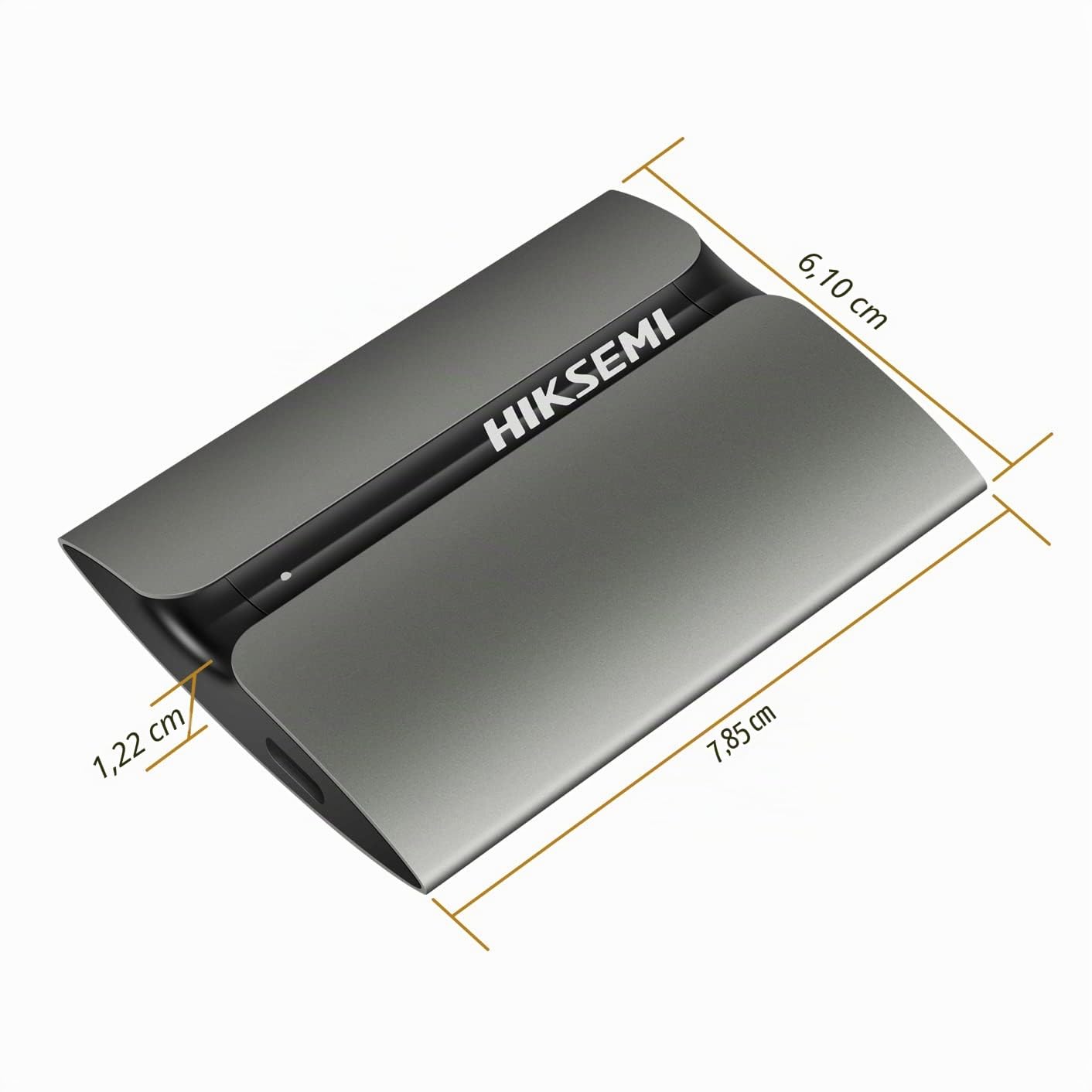 HIKSEMI SSD Externe Portable 2TO, Vitesse de Lecture jusqu'à 560 Mo/s, USB 3.1/Type C Ultra Mince Disque SSD Externe pour PC/Laptop/Tablets/Smartphones (Gris) - T300S