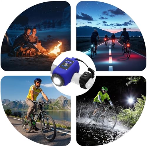 Alarma de bicicleta impermeable con luz trasera de 4 modos y linterna frontal 4
