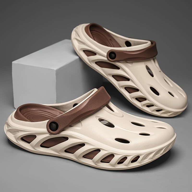 Men's Fashionable EVA Hollow and Perforated Flat Shoes, Comfortable, Anti-Slip and Durable for Casual Home wear, Suitable for Outdoor Activities.2