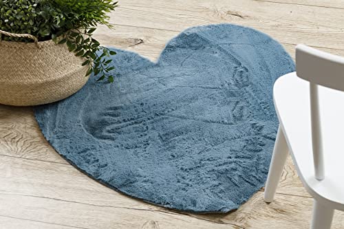 Tapis lavable en machine antidérapant et facile à nettoyer bleu 80x80cm