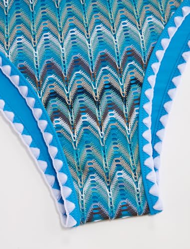 Image of ZAFUL Women Strapless Textured Bandeau Bikini 2 Piece Swimwear Cheeky Solid Lace up Bathing Suits