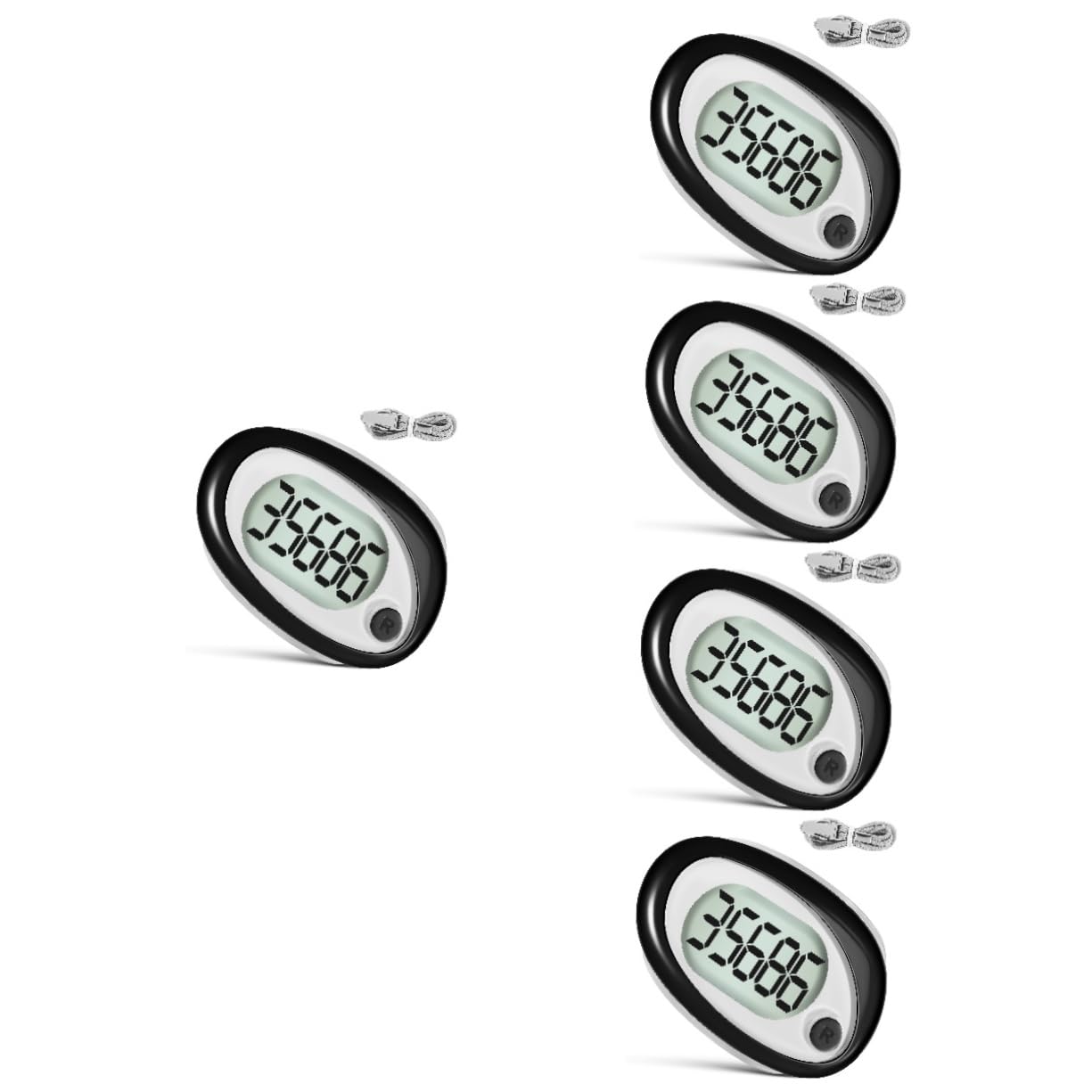 TOYANDONA Schrittzähler gehen Schalter Sport Schritte 3D elektronisch für Schlüssel Clips Knöchel Lauftheke Wandern Spazierzähler Plastik Black