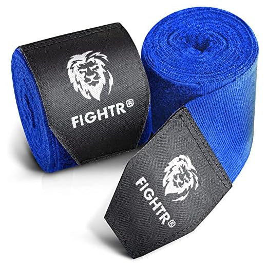 FIGHTR® Premium Boxbandagen max. Stabilität und Sicherheit | 4m halb elastische Boxing Gloves mit Daumenschleife für Boxen, MMA, Mauy Thai - Box Hand Bandage Sport (Blau)