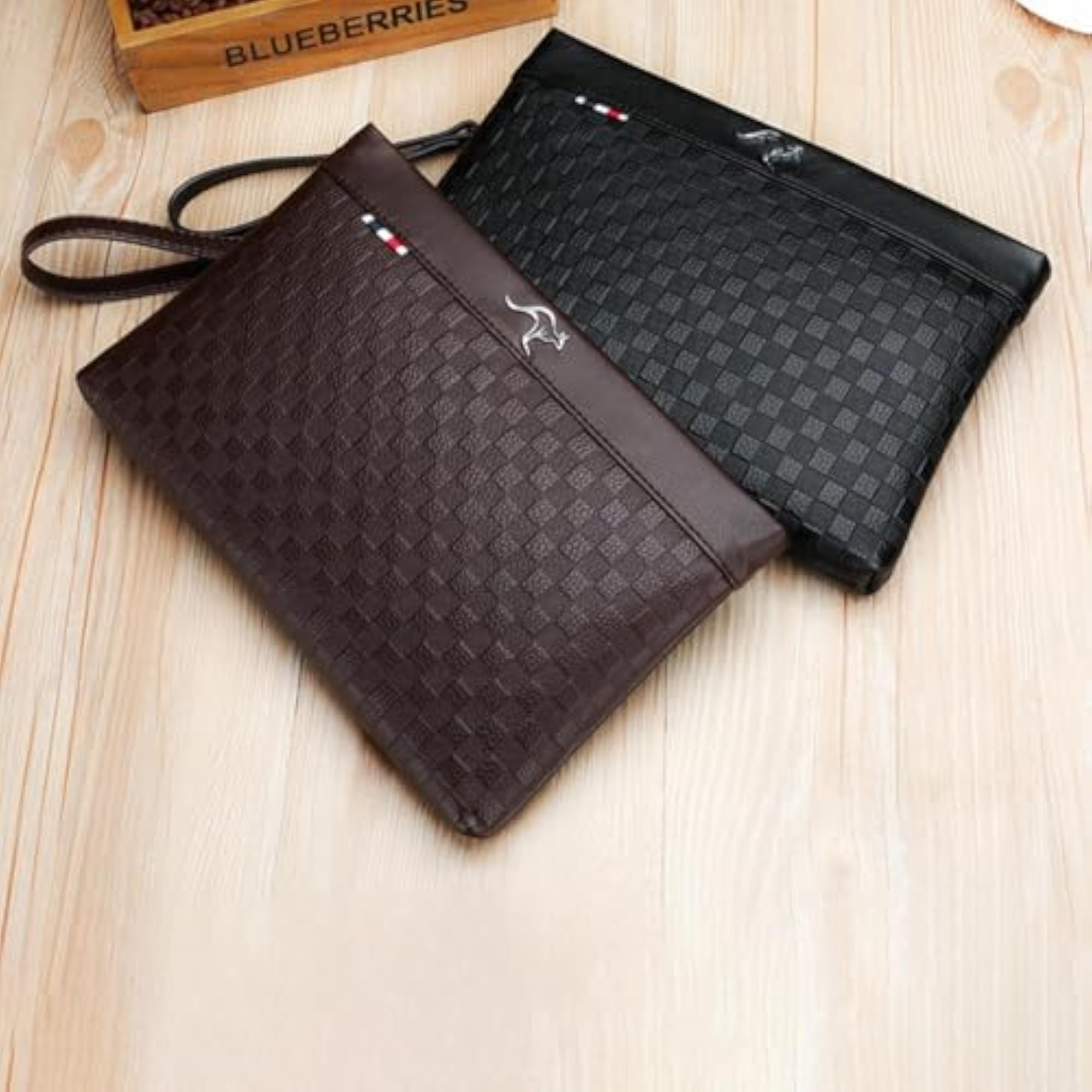 Men's Business Clutch Bag for Meetings, Brown