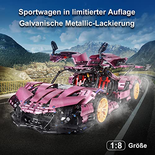 YESHIN Technik Sportwagen MOC Technologie 1:8 Statische Car Klemmbausteine Bausatz 3686pcs Rennauto Auto Modell bausatz… – Bild 4