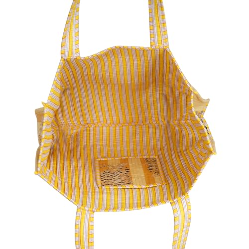Image of Cotton Tiger Block Print Tote Bag, Indian Handmade Shopping Shoulder Bag, Unisex Market Daily Use