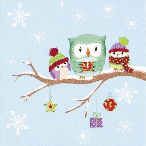 Ti-flair - Tovaglioli natalizi, motivo: gufi nella...
