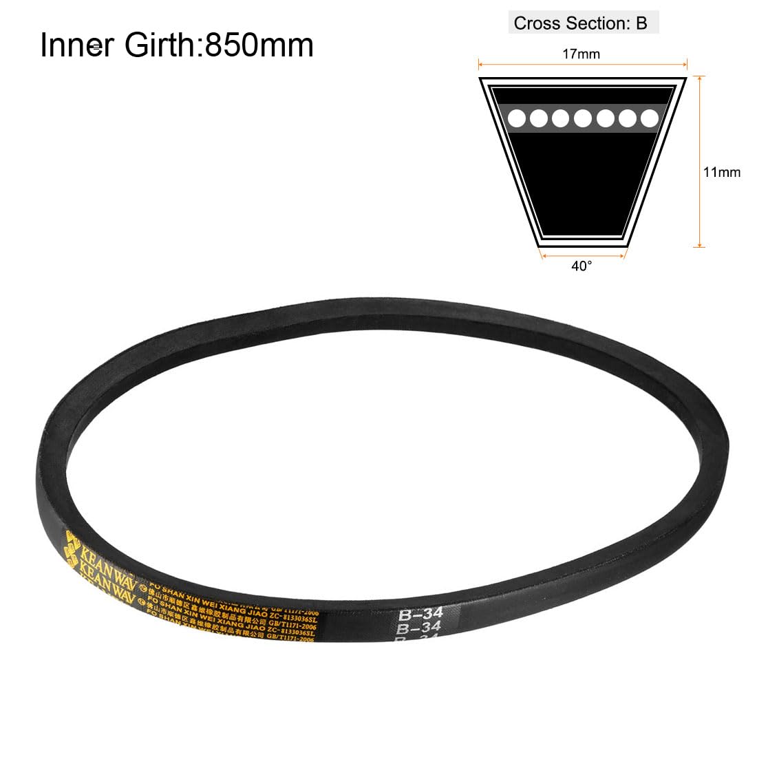 Cinghia Di Trasmissione Industriale SPZ-1140 – Gomma Neoprene, Passo 1140mm, Larghezza 10mm, Altezza 8mm, Per Macchinari - 2