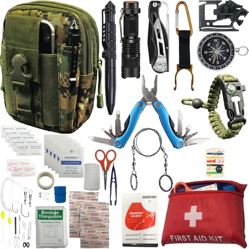 Survival Kit Emergency Supplies -67 Pcs, 14-in...
