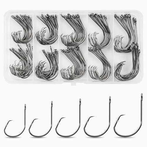 Hameçons circulaires pieuvre barbelés 1/0 à 5/0 pour pêche de la dorade