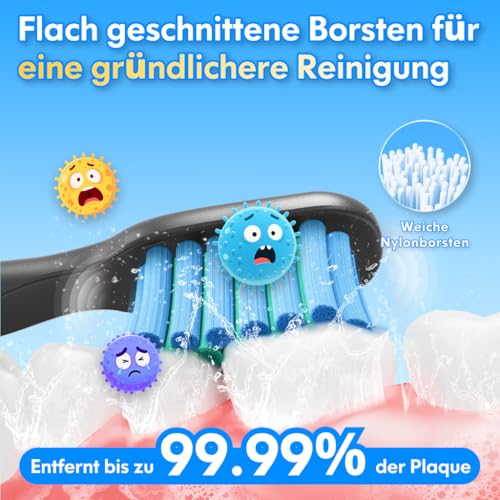 Elektrische Zahnbürste Kinder ab 3-6-10-12 Jahre, Kinderzahnbürste Elektrisch mit Timer...