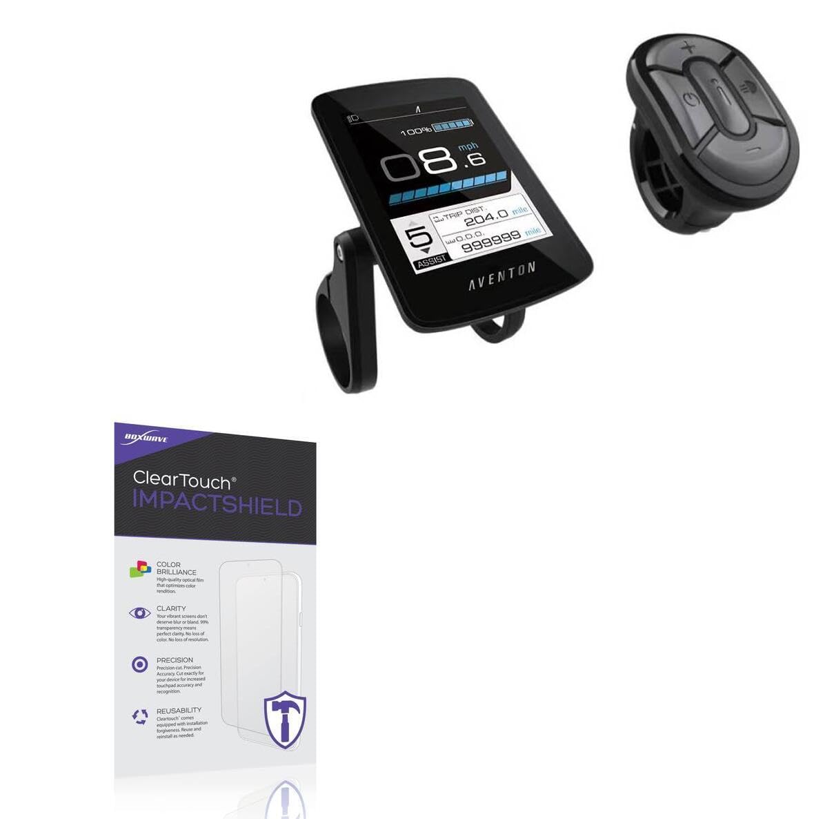BoxWave Screen Protector Compatible with Aventon BC 280 Full Color Display - ClearTouch ImpactShield (2-Pack), Impenetrable Screen Protector Flexible Film