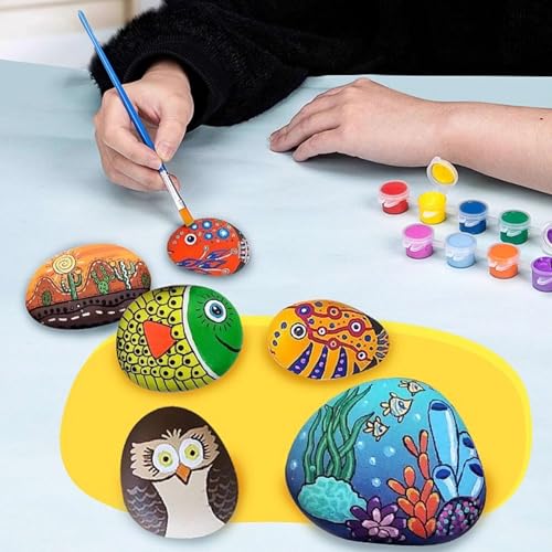 NCOALE 40 Stück Steine zum Bemalen Flach, 3-5 cm Kieselsteine zum Bemalen Natur Strand Kiesel Glatte Flache Steine für Bastelarbeiten Schule Malerei Blumentöpfen Dekoration