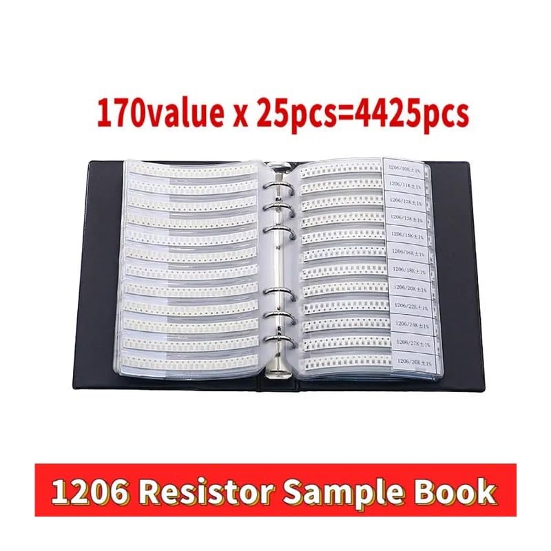 0402 0603 0805 1206 1% SMD SMT Chip Resistor Assortment Kit 170 Values Sample Book CZAOINCU(0603 x 4425pcs)