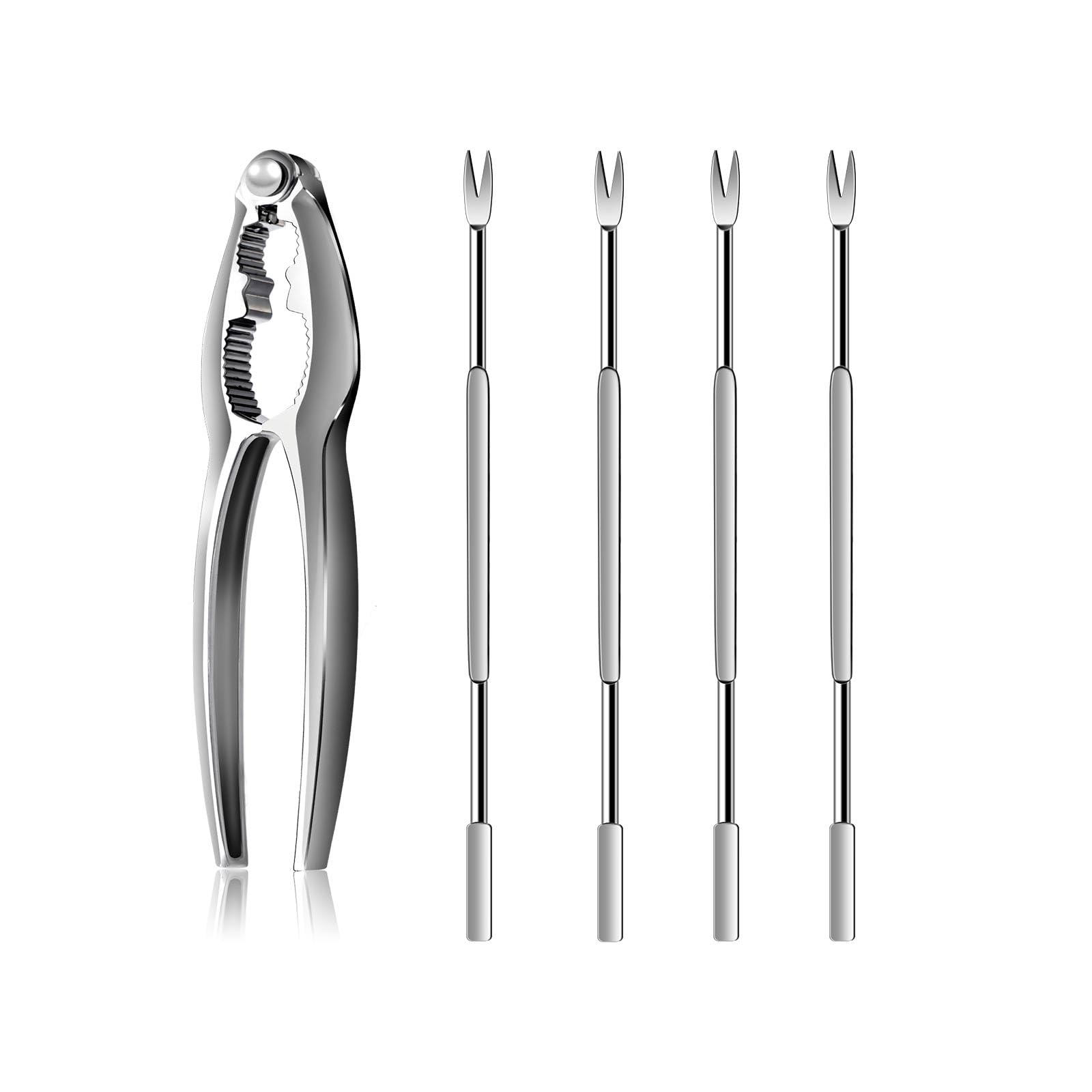 Bougraite 5-Piece Seafood Cracker & Nut Tool Set - Zinc Alloy Crab & Lobster Crackers With Ergonomic Handles - View #2