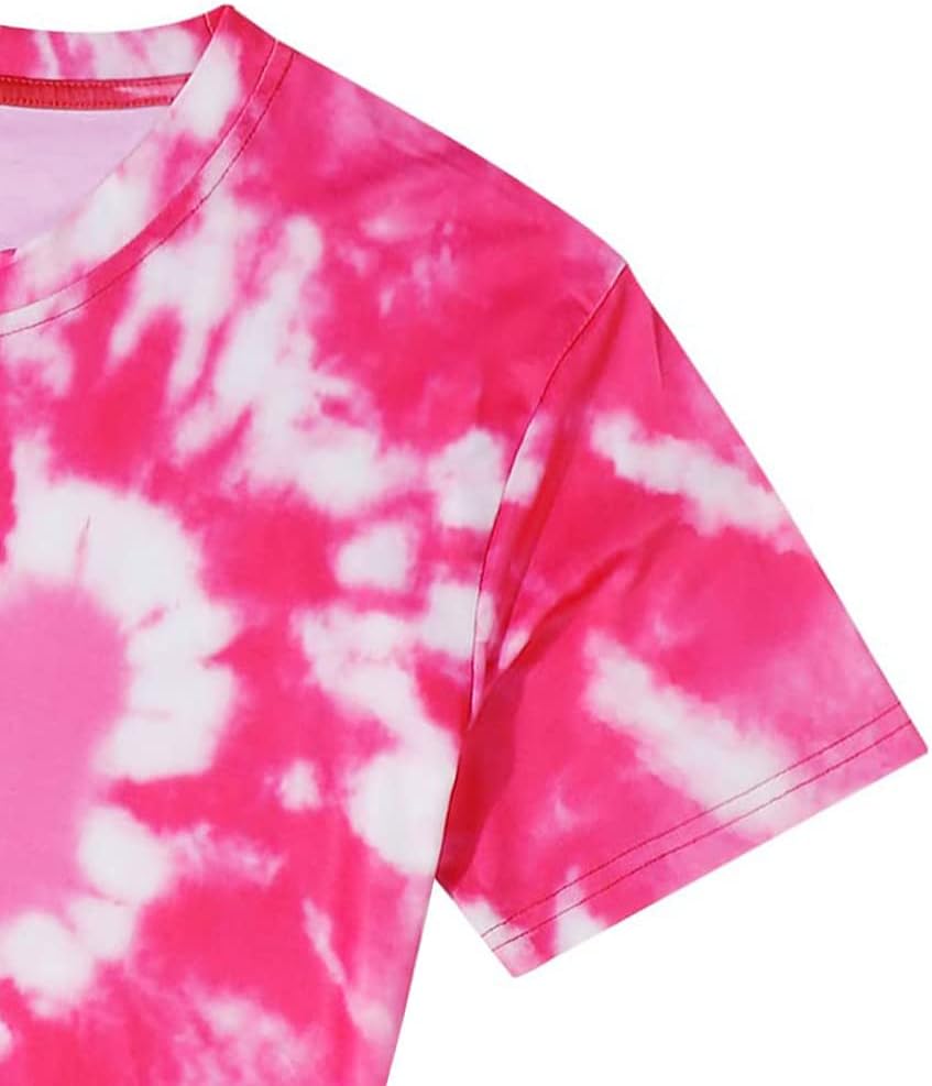 Tie Dye Heart Graphic T Shirt Women Valentines Shirt Funny Loving Heart Pattern Short Sleeve Tops - Image 6