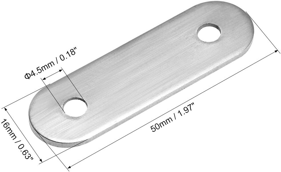 uxcell Repair Plate, 50mm x 16mm, Flat Fixing Mending Bracket Connector with Screws, 20 Pcs