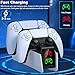 GAMSINGY PS5 Controller Ladestation für Dualsense Wireless/Edge Controller, Ladestation für PlayStation 5 Controller mit 2-3Std Schnelllade/LED-Ladeanzeige