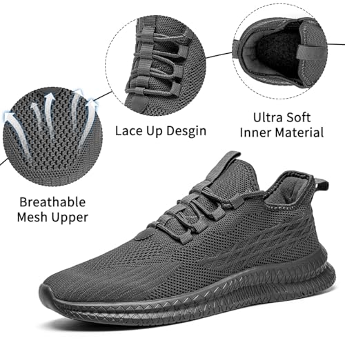 Image of Mens Walking Shoes Tennis Slip on Sneakers Running Jogging Athletic Gym Ultra Lightweight Breathable Comfortable Non Slip Fashion
