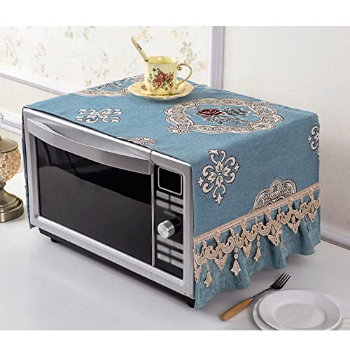 SINKITA Housse De Four à Micro-ondes Housse De Protection Micro Onde Anti-Poussière, Décoratif Couvercle Supérieur Du Four à Micro-ondes Avec Des Pompons, Lavable-E-33x100cm(12.9x39inch) Cover