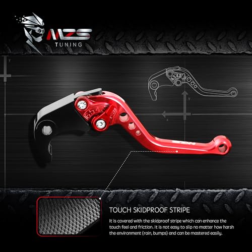 Image of MZS Red Motorcycle Brake Clutch Levers Adjustable Short CNC Set | for GROM MSX125 14-26, CBR500R CB500F CB500X 13-21, Monkey 125 18-25, CB300R 18-25, CBR300R CB300F 14-22, CBR250R 11-15
