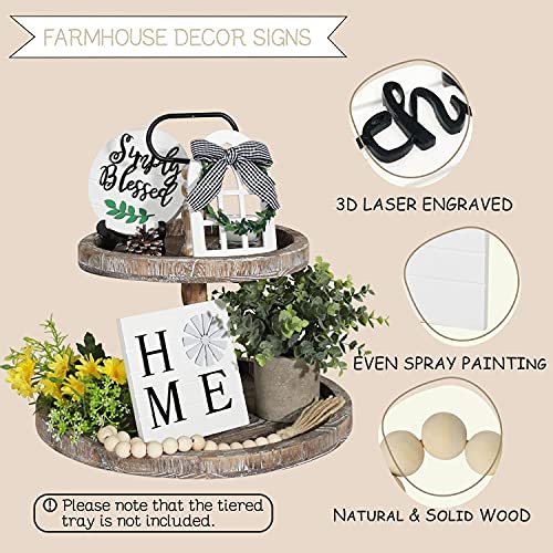 LIBWYS-4-Pcs-Farmhouse-Decors-for-Tiered-Tray-Farmhouse-Home-Decor-Tiered-Tray-Decor-Items-Mini-Signs-Simply-Blessed-Home-Windmill-Wooden-Beads-Garland-Rustic-Kitchen-Decor LIBWYS-4-Pcs-Farmhouse-Decors-for-Tiered-Tray-Farmhouse-Home-Decor-Tiered-Tray-Decor-Items-Mini-Signs-Simply-Blessed-Home-Windmill-Wooden-Beads-Garland-Rustic-Kitchen-Decor