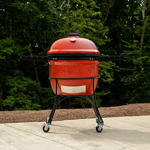 Kamado Joe Bj24Rh Big Joe I 24-Inch Charcoal Grill With Cart And Side Shelves, Blaze Red #TOP2