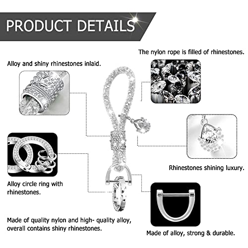 Crystal Car Key Chain For Women, Key Chain Accessories With Bling Rhinestones, Crystal Car Key Ring For All Car Keys (White) #TOP2