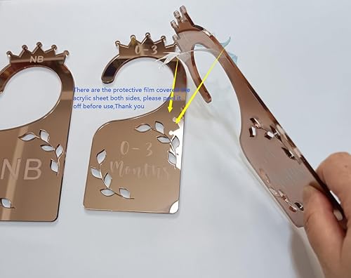 Miniatura 3 de Divisores de armario para bebé, juego de 7 organizadores de ropa de bebé con espejo acrílico para armario, hogar, guardería, desde recién nacidos