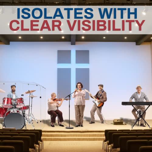 Pennzoni 4Ft Drum Shield W/Chrome Hinges & Deflectors, Comes W/ 6 Drum Panels, 10 Chrome Hinges & 6 Deflectors, Premium Clear Acrylic Panels #TOP5