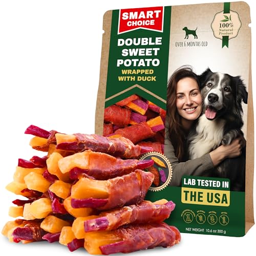 Image of Beloved Pets Sweet Potato Dog Treats & Healthy Duck Chews 10.6 Oz - Puppy Snacks & Soft Bones for Large, Medium & Small Breeds - Natural Dog Food & Grain-Free, Rawhide-Free Training Jerky Wraps