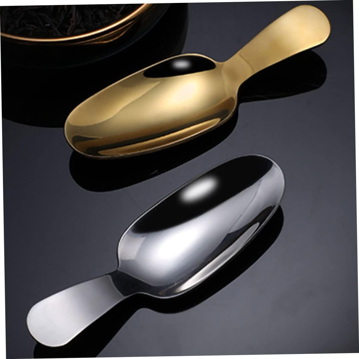 Stainless Steel Dessert Spoons Short Handle Tea Scoop Ice Scoop Set of 4 for Tea Lovers