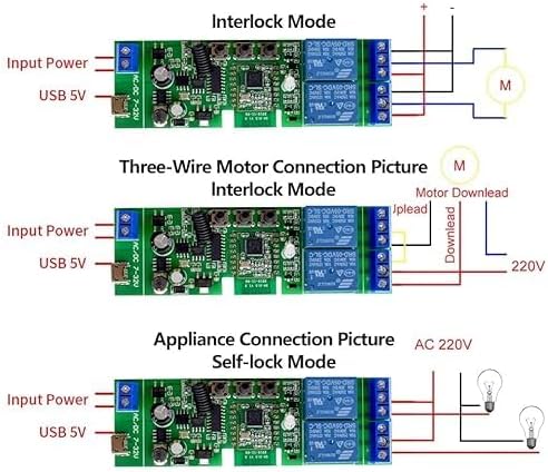 Wiring diagram for Interlock Mode with a motor