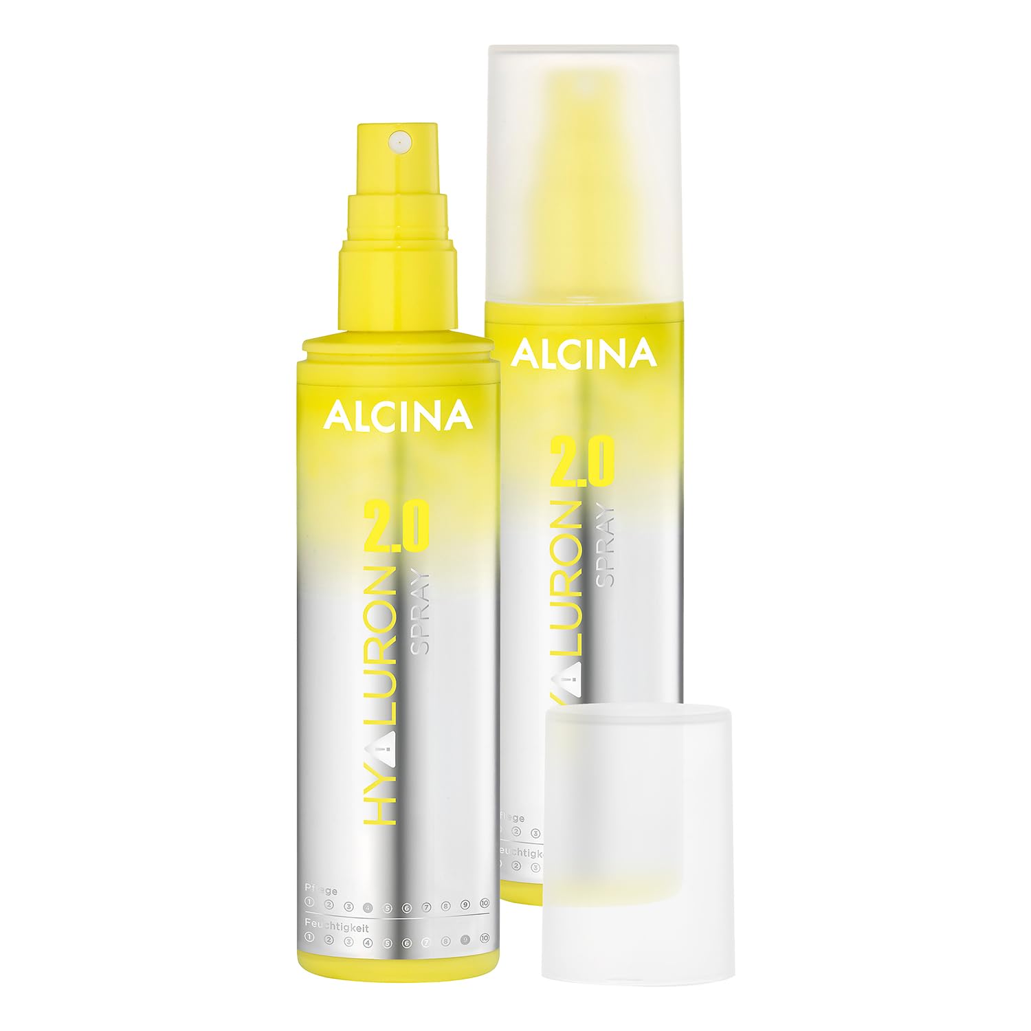 ALCINA Hyaluron 2.0 Spray (2 x 125 ml) - Spray für trockene & spröde Haare - für Glanz & Geschmeidigkeit - verhindert Hitzeschäden bis zu 230°C - Haarpflege mit Hyaluronsäure & Kaktusfeigenextrakt