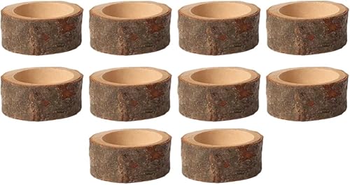 Miniatura 8 de BESTOYARD Paquete de 10 portavelas de madera para decoración de fiestas, bodas, Navidad, vacaciones, 2.1 x 1 pulgadas