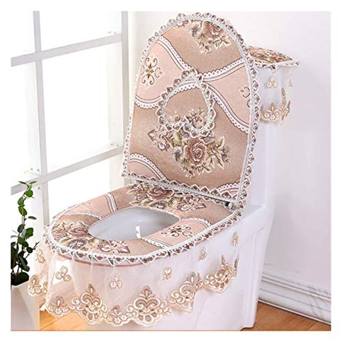 Toile Sitzbezug Pads 3 Stück/Set WC Matten-Set Europäische Spitze WC Sitz Kissen Haushalt Universal Toilettensitz… – Bild 3