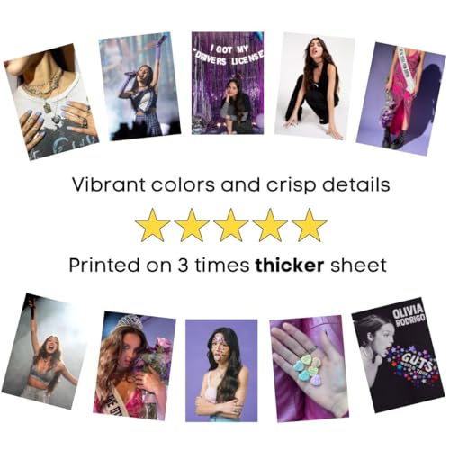 Image of Olivia Rodrigo Set of 40 Mini Posters (15x10 cm) for Wall, Bedroom, Living Room | Sour & Guts | Glue Dots Included